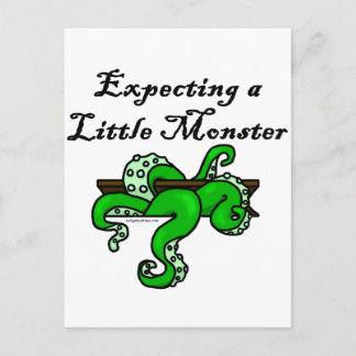Expecting a little monster postcard