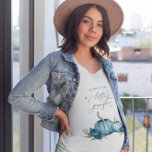Expecting A Little Pumpkin Baby Boy T-Shirt<br><div class="desc">Elegant and rustic t-shirt design featuring watercolor illustration of blue pumpkins and flowers. The text says "expecting a little pumpkin."</div>