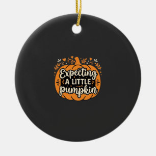 Expecting a Little Pumpkin Halloween Pregnancy Des Ceramic Tree Decoration
