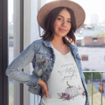 Expecting A Little Pumpkin T-Shirt<br><div class="desc">Elegant and rustic t-shirt design featuring watercolor illustration of white pumpkins and purple flowers. The text says "expecting a little pumpkin."</div>