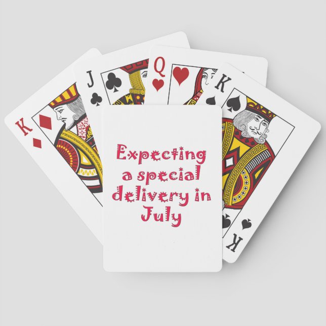 Expecting a special delivery in july playing cards (Back)