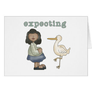 Expecting - African American Mum to Be and Stork