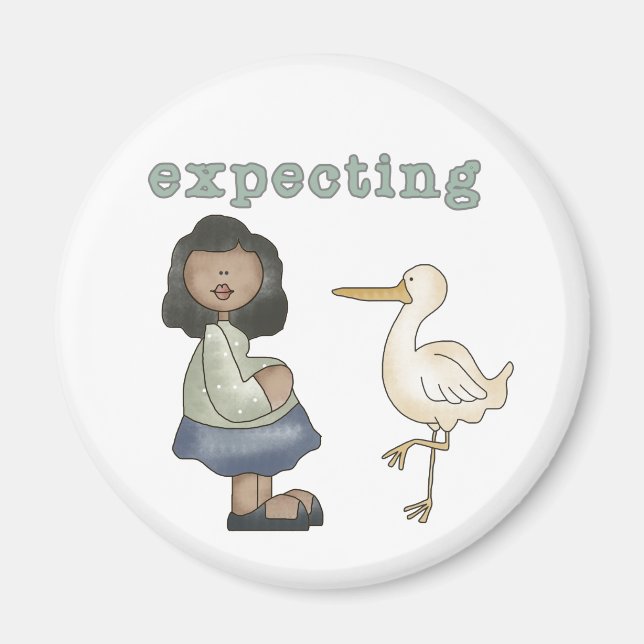 Expecting - African American Mum to Be and Stork Magnet (Front)