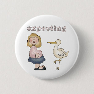 Expecting Baby - Stork Tshirts and Gifts 6 Cm Round Badge