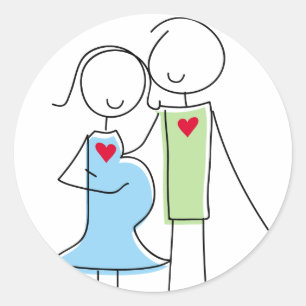 Expecting Couple Classic Round Sticker