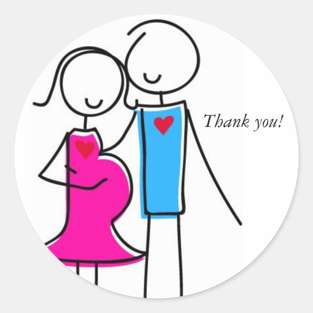 Expecting Couple Stickers, It's a Girl Classic Round Sticker (Front)