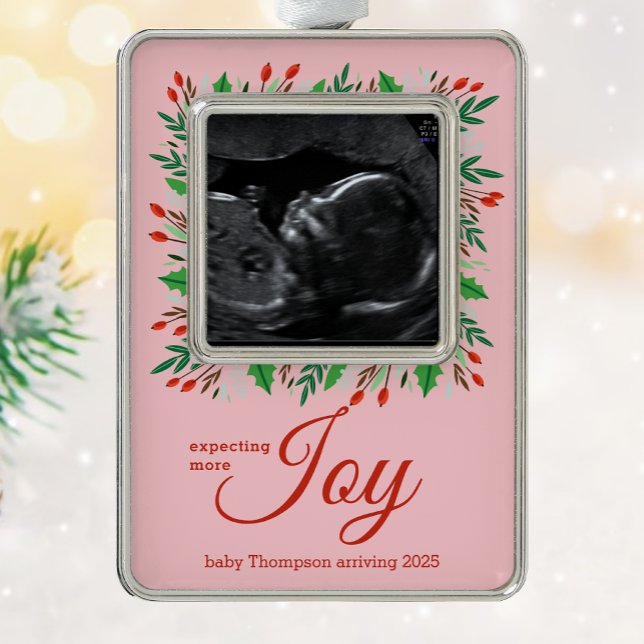 Expecting More JOY sonogram Silver Plated Framed Ornament (Creator Uploaded)