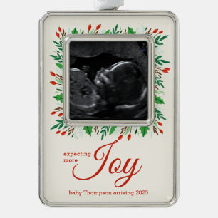 Expecting More JOY sonogram Silver Plated Framed Ornament