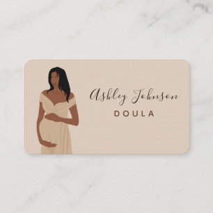 Expecting Mother Pregnant Lady Silhouette Midwife  Business Card