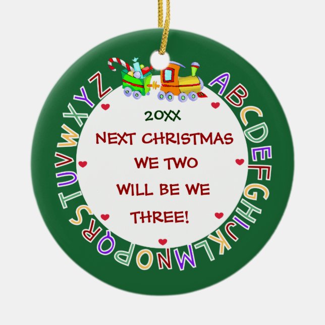 Expecting Our 1st Baby-Christmas Ceramic Tree Decoration (Front)