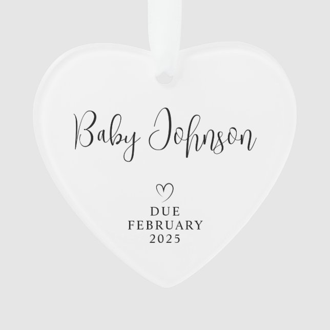 Expecting Parents Photo Baby Due 2025 Ornament (Front)