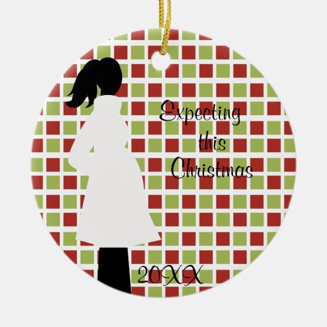 Expecting This Christmas Pregnancy Ornament (Front)