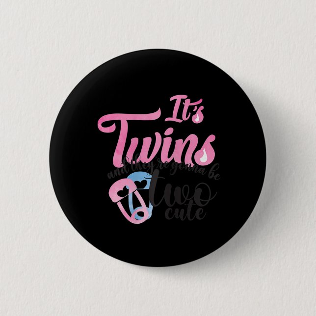 Expecting Twin Babies Mum I Two Cute Blessings In  6 Cm Round Badge (Front)
