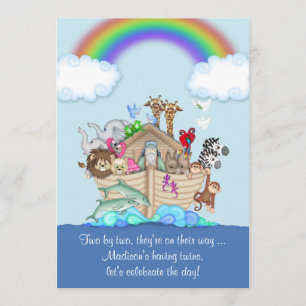 Expecting Twins Baby Shower Invitation - Noah's Ar