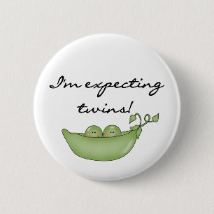 Expecting Twins - Peas in a Pod 6 Cm Round Badge
