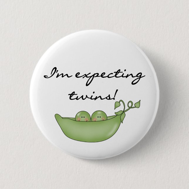 Expecting Twins - Peas in a Pod 6 Cm Round Badge (Front)