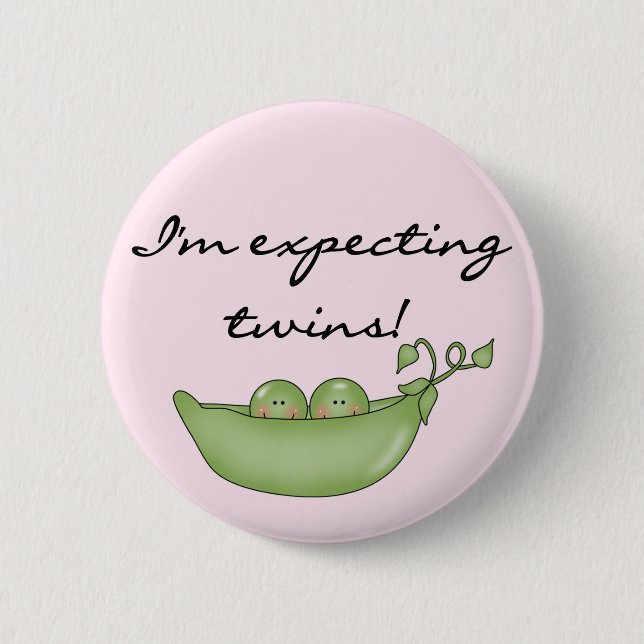 Expecting Twins - Peas in a Pod 6 Cm Round Badge (Front)
