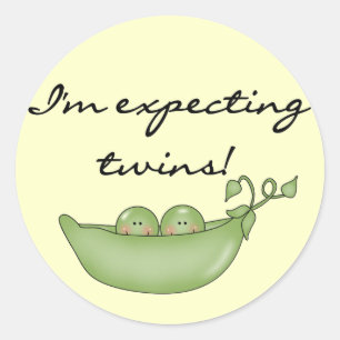 Expecting Twins - Peas in a Pod Classic Round Sticker