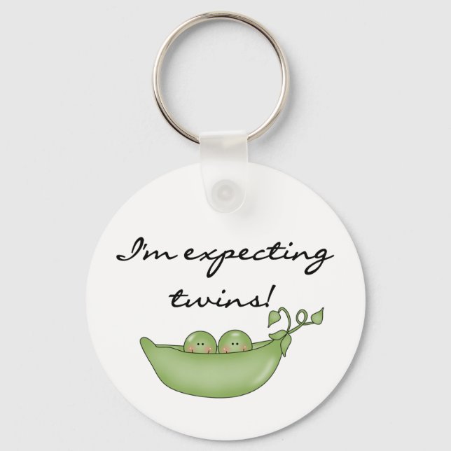 Expecting Twins - Peas in a Pod Key Ring (Front)