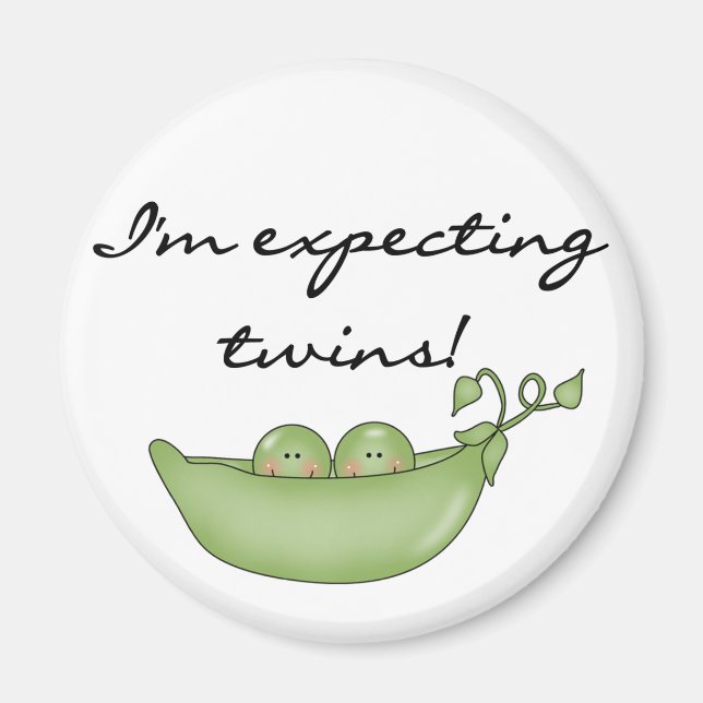 Expecting Twins - Peas in a Pod Magnet (Front)