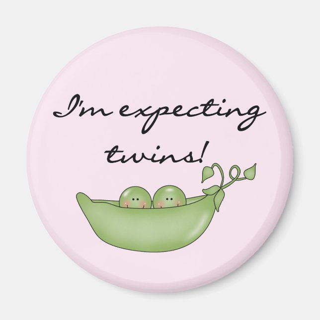 Expecting Twins - Peas in a Pod Magnet (Front)