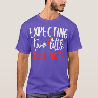 Expecting Two Little Elephants Funny Pregnancy Twi T-Shirt