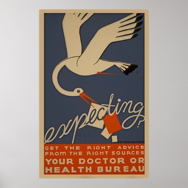 Expecting WPA Vintage Health Poster (Front)