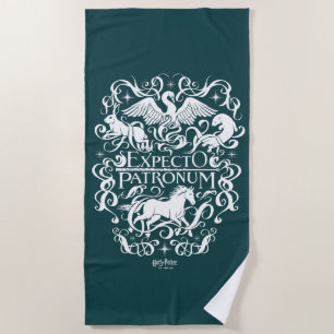Expecto Patronum Filigree Graphic Beach Towel