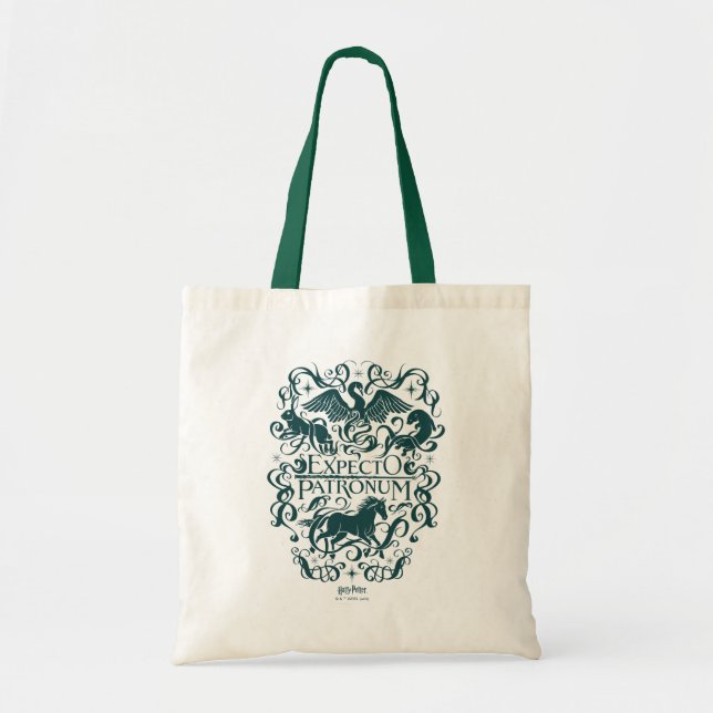 Expecto Patronum Filigree Graphic Tote Bag (Front)
