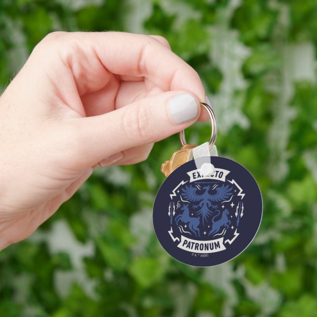 Expecto Patronum Vintage Silhouette Graphic Key Ring (Hand)