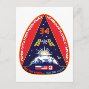 Expedition Crews: Expedition 34 Flight Patch Postcard