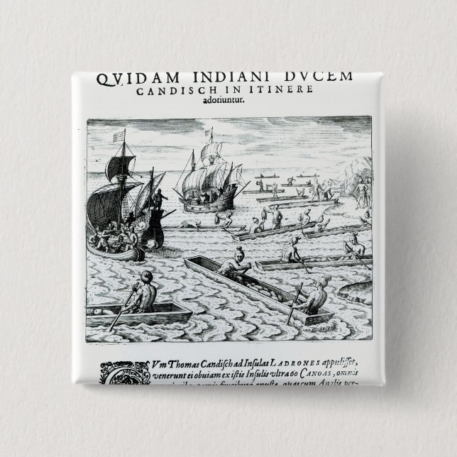 Expedition of Thomas Cavendish 15 Cm Square Badge (Front)