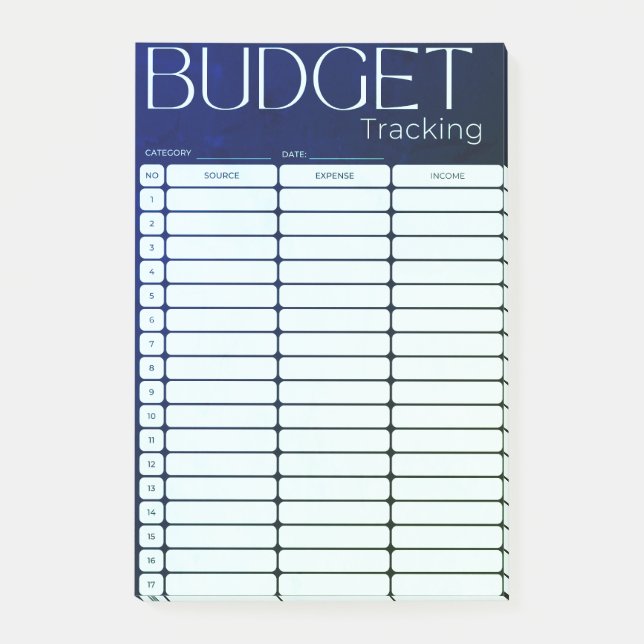 Expense Budget Tracking Post it notes (Front)
