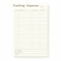 Expense Tracking Post it Notes