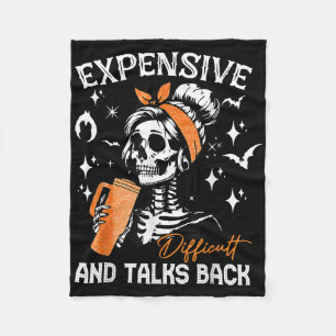 Expensive Difficult And Talks Byck Halloween Mama Fleece Blanket