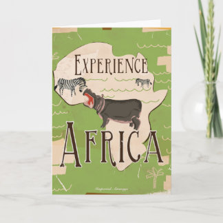Experience Africa Vintage Travel Poster Holiday Card