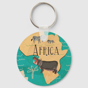 Experience Africa Vintage Travel Poster Key Ring