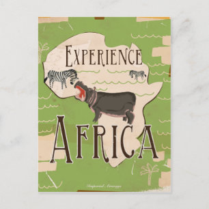 Experience Africa Vintage Travel Poster Postcard