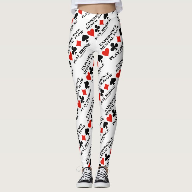 Experience Mental Flow Play Bridge Card Suits Leggings (Front)