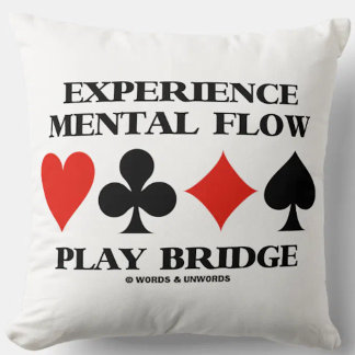 Experience Mental Flow Play Bridge Four Card Suits Cushion