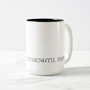 EXPERIENCE. STRENGTH. HOPE. Recovery Typography Two-Tone Coffee Mug
