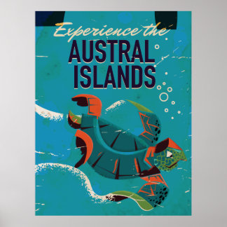Experience the Austral Islands vintage travel Poster