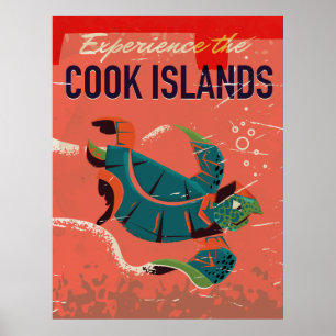 Experience the cook islands vintage travel poster