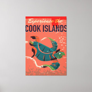 Experience the cook islands vintage travel poster canvas print