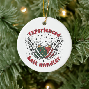 Experienced Ball Handler Christmas Skeleton Hand Ceramic Tree Decoration