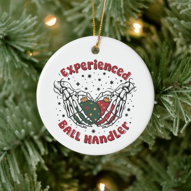 Experienced Ball Handler Christmas Skeleton Hand  Ceramic Tree Decoration (Tree)