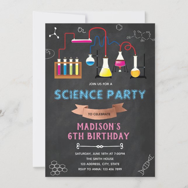 Experiment MAD SCIENCE BIRTHDAY INVITATION (Front)