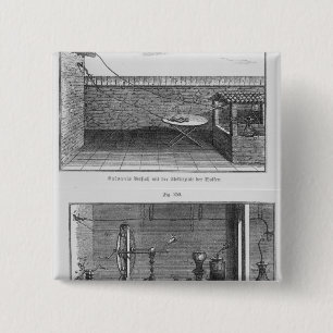 Experiment on frogs by Louis Galvani 15 Cm Square Badge
