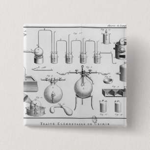 Experiment on the decomposition of water 15 cm square badge