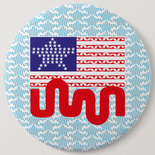 EXPERIMENTAL LOVE USA FLAG STARS BY MASANSER 6 CM ROUND BADGE